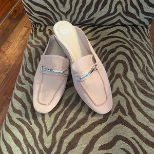 Pink loafer mules
